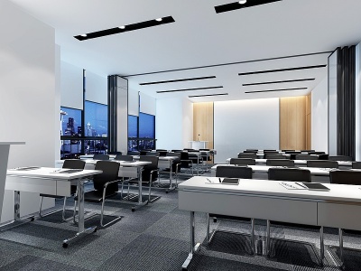 3d现代多功能会议室模型