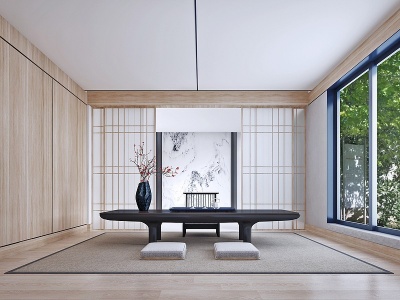 3d现代日式茶室模型