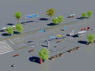 3d现代道路模型