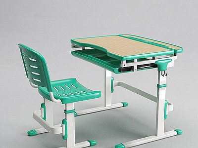 3d现代<font class='myIsRed'>儿童桌</font>椅组合模型