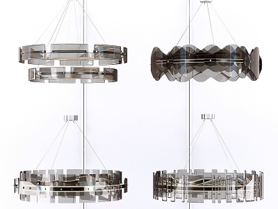 3d现代水晶环形吊灯模型