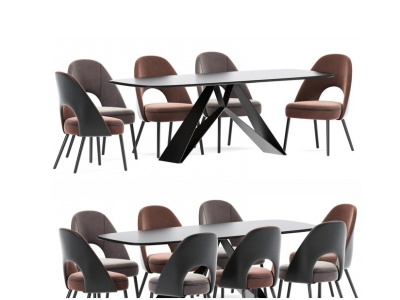 现代防风餐椅桌套装模型