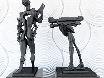 3d现代抽象人物雕塑模型