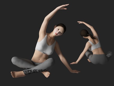 瑜伽美女人物模型模型3d模型