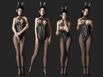 3d兔女郎美女人物模型