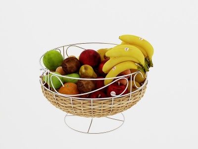 3d现代水果果盘组合水果模型