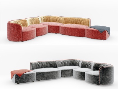 3d意大利现代转角沙发模型