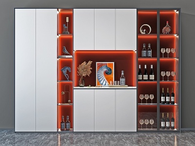 3d现代酒柜,模型