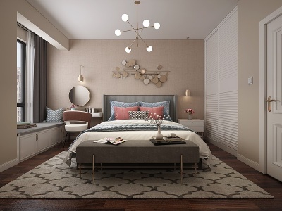 3d现代简欧卧室模型