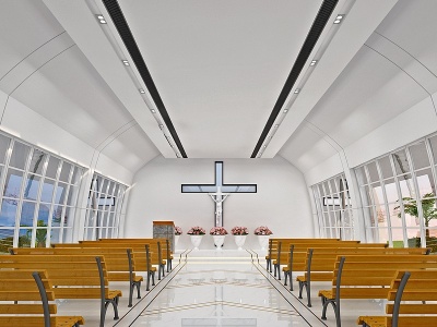 北欧天主教堂模型3d模型
