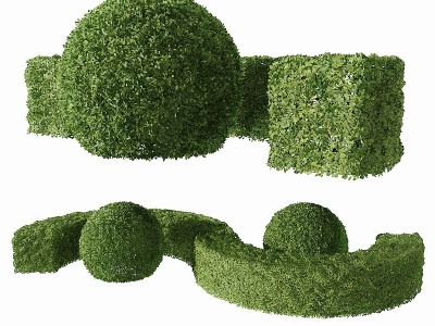 3d现代绿篱灌木模型