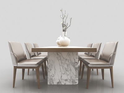 现代风格餐桌椅模型3d模型