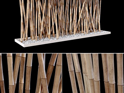 3d现代竹子竹竿模型