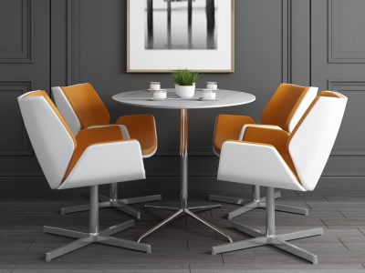 3d现代休闲桌椅吊灯组合模型