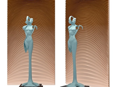 3d现代抽象艺术人物雕塑模型