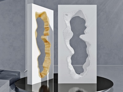 现代抽象镂空人物雕塑模型3d模型
