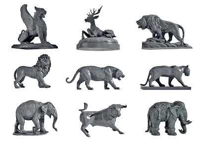 3d现代动物雕塑摆件模型