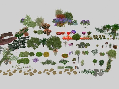 3d现代景观<font class='myIsRed'>植物树</font>模型
