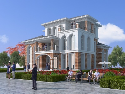 欧式别墅建筑模型3d模型