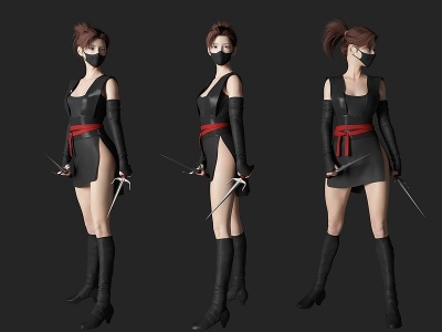 刺客美女人物3d模型