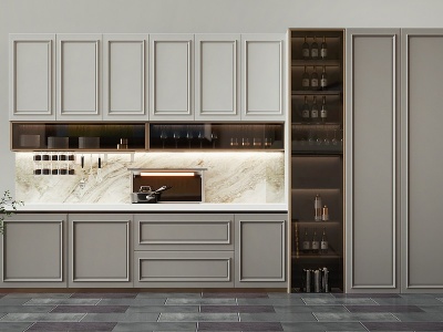 现代厨柜组合模型3d模型