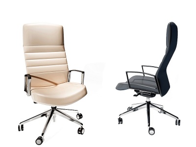 现代皮革班椅办公椅模型3d模型