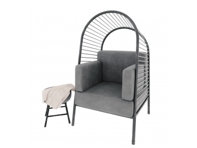3d现代户外沙发躺椅模型