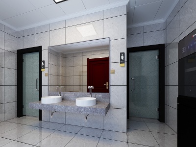 3d现代卫生间厅模型