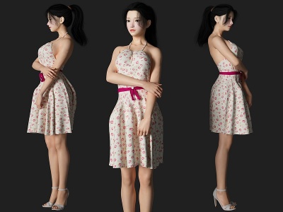 现代美女人物3d模型