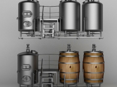 现代啤酒自酿啤酒3d模型