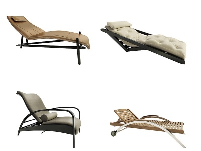 3d现代躺椅组合模型