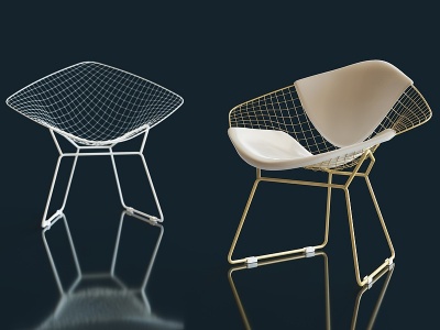 3d现代金属钻石椅模型