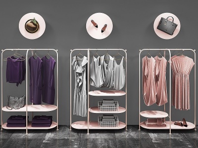 3d现代女装服装货柜模型