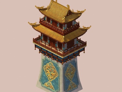 3d中式古建宫殿门楼模型