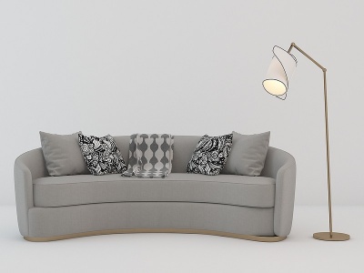 现代布艺弧形沙发模型3d模型