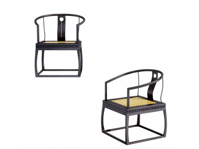 新中式实木休闲椅模型3d模型
