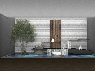 3d室内水景模型