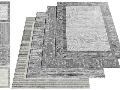 现代布艺绒毛地毯模型3d模型