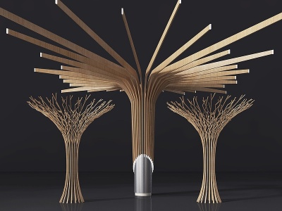 现代树造型雕塑模型3d模型