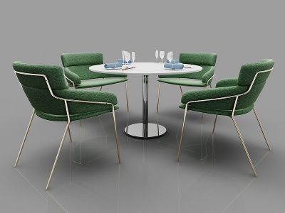 3d现代风格,餐桌模型
