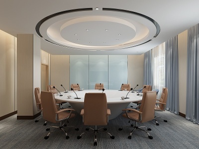 现代圆形会议室模型3d模型
