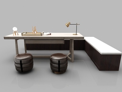 现代风格办公桌3d模型