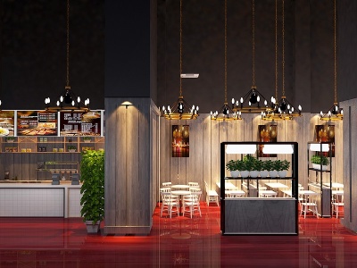 3d现代餐厅模型