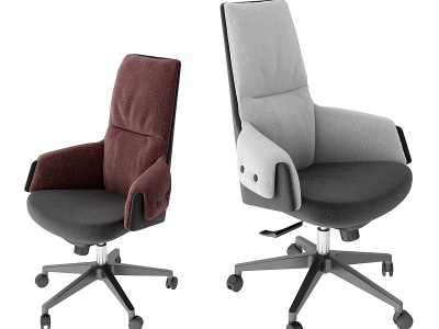 现代布艺办公椅转椅模型3d模型
