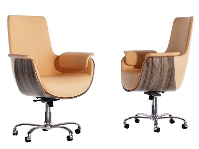 3d现代皮革办公椅模型