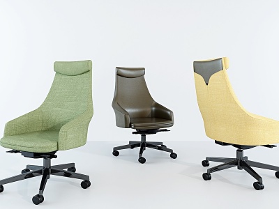 3d现代布艺皮革办公椅模型