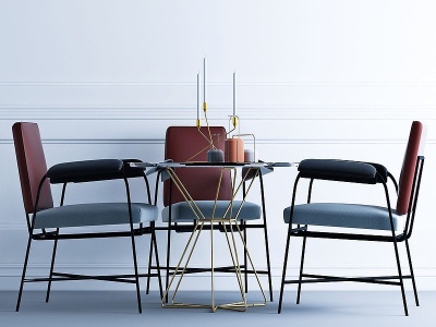 3d现代休闲桌椅模型