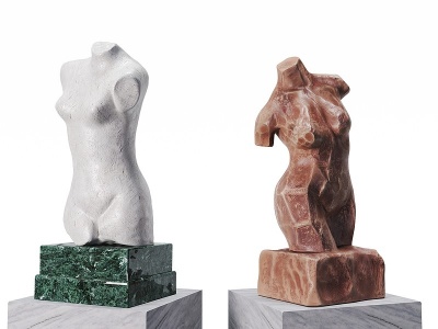 3d现代雕塑组合模型