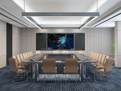 3d现代多媒体会议室模型