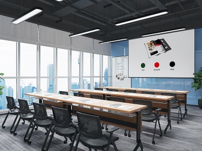 3d工业风多功能会议室模型